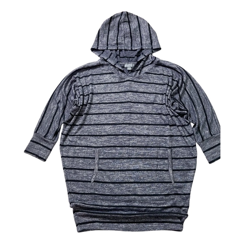 Market & Spruce Karlotta hooded dolman  top (stitch fix) -gray stripe S